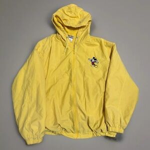 VINTAGE Walt Disney World Mickey‎ Mouse Yellow bomber jacket Size XL Extra Large